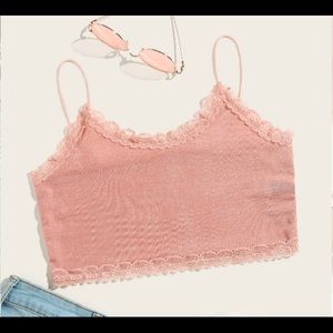 Pink Crop Cami Top